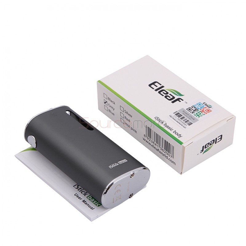 Eleaf iStick Basic 2300mah Mod Battery Simple Packing Magnetic Connector Side Liquid View Window-Grey