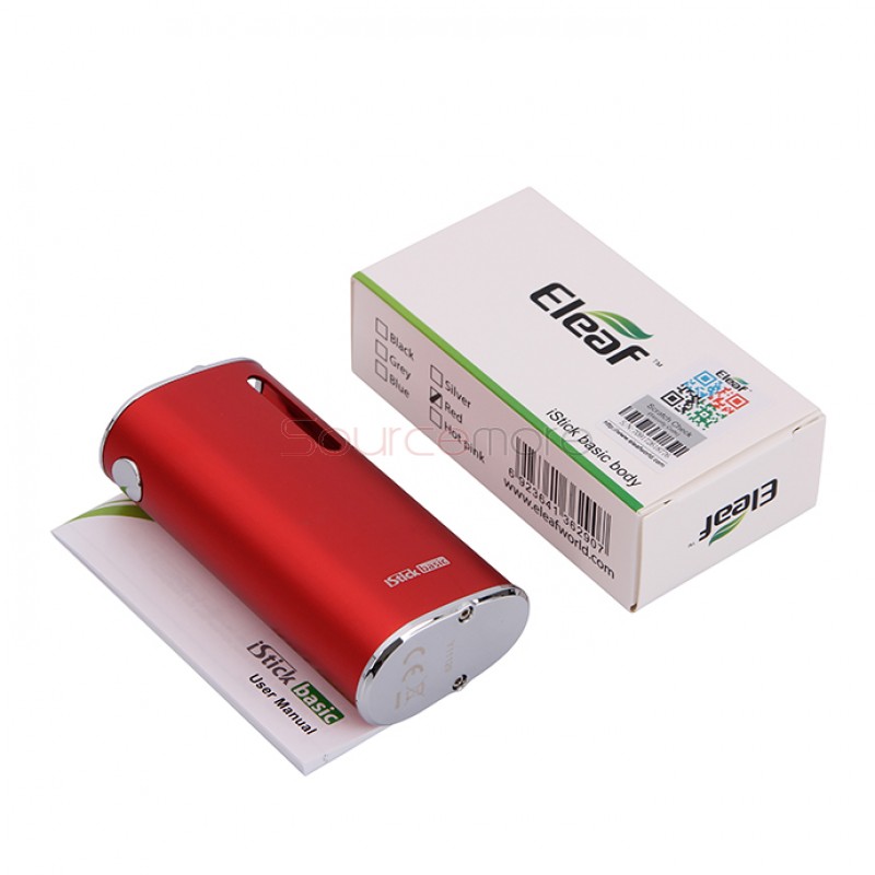 Eleaf iStick Basic 2300mah Mod Battery Simple Packing Magnetic Connector Side Liquid View Window-Red