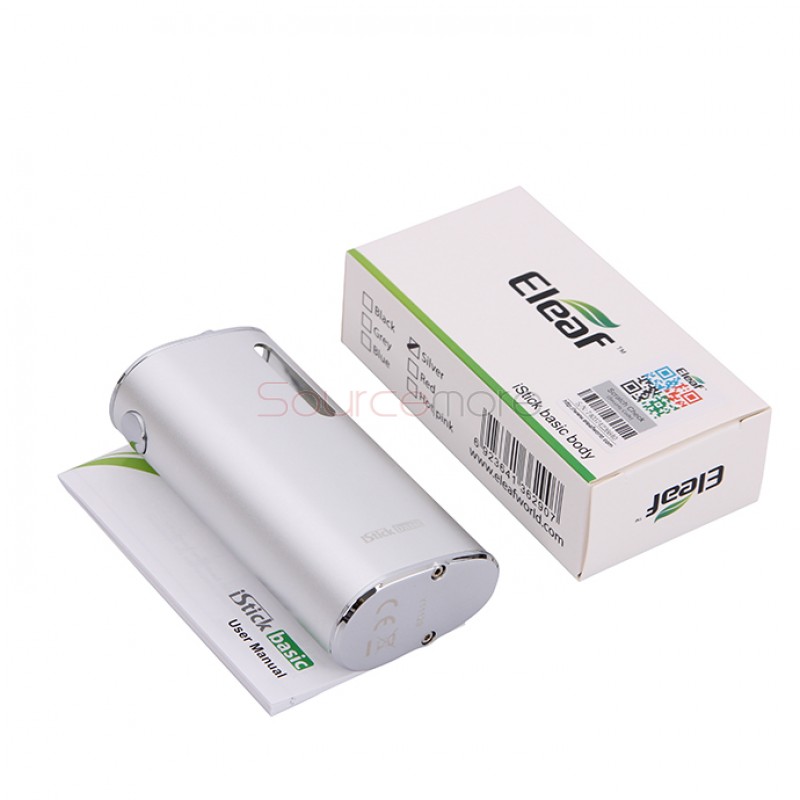 Eleaf iStick Basic 2300mah Mod Battery Simple Packing Magnetic Connector Side Liquid View Window-Silver