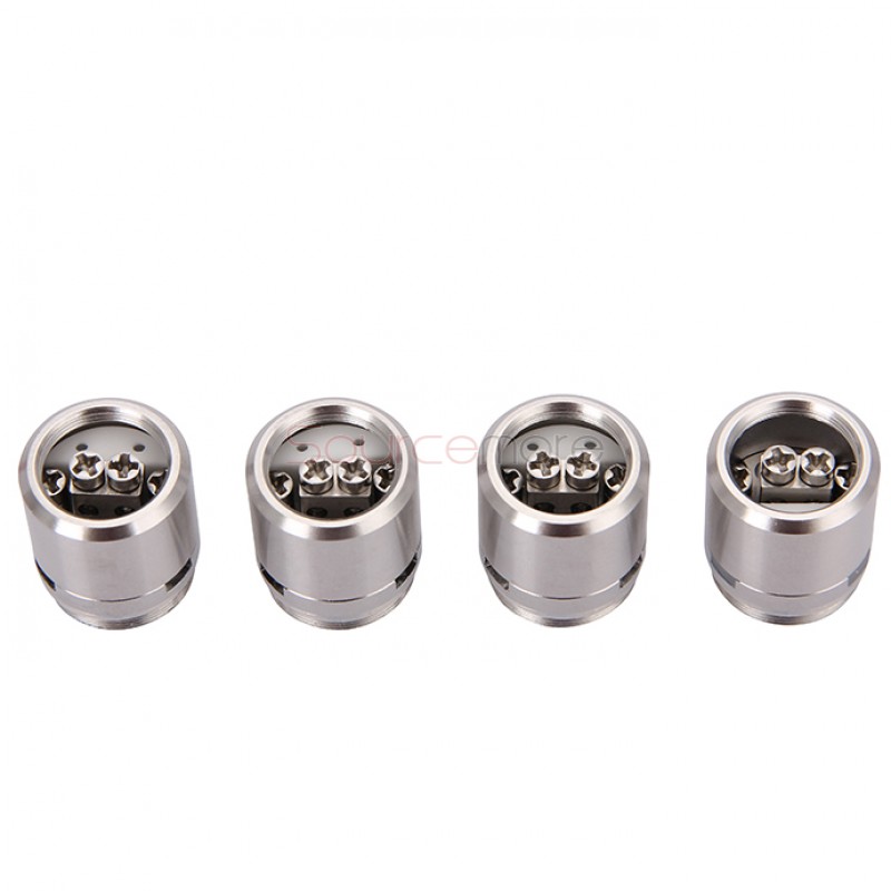 Youde Replacement RBA Coil Head for Zephyrus Tank with Quad Post Deck 4pcs-Stainless Steel