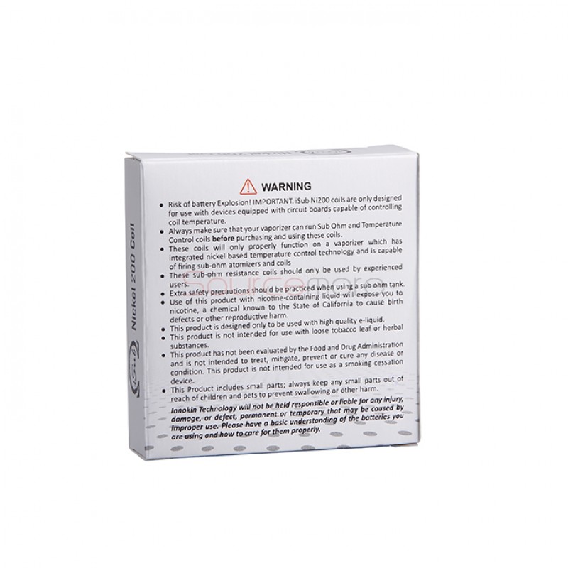 Innokin Ni200 Temperature Sensing Replacement Coil Head for iSub Series Tank 5pcs-0.1ohm