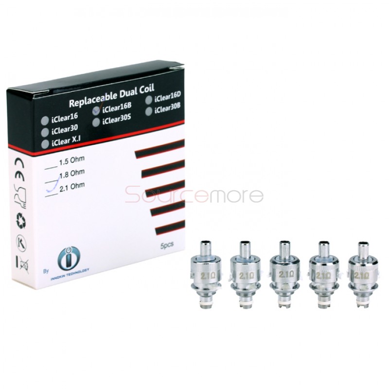 5PCS Innokin iClear 16B / 16D Replacement Coil Heads - 2.1ohm