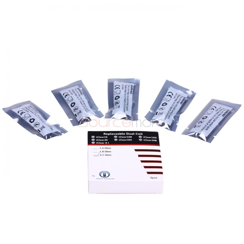 5PCS Innokin iClear 30B / X.I Replacement Coil Heads - 2.1ohm