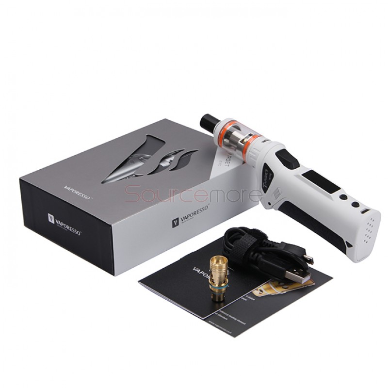 Vaporesso TARGET VTC V2 75W Starter Kit Target 75W VT/VW Single 18650 Box Mod No Spitting Target Tank with cCELL Coil-White