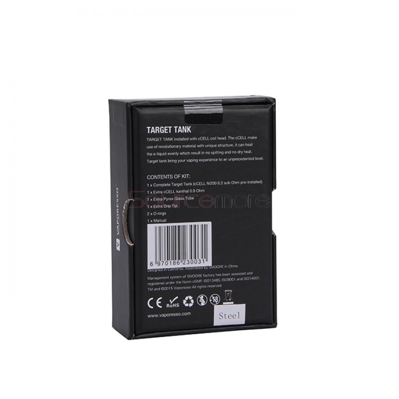 Vaporesso TARGET Tank 3.5ml Liquid Capacity with Ceramic cCELL Coil 510 Thread-Stainless Steel