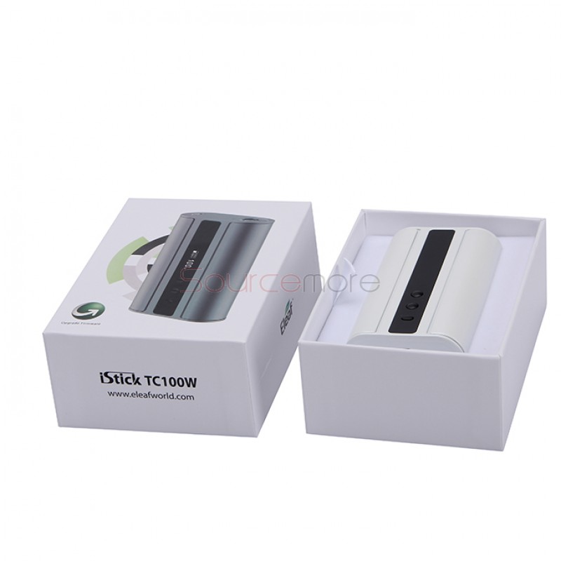 Eleaf iStick TC 100W Box Mod Powered by Dual 18650 Cells Upgradeable Firmware Switchable TC(Ni/Ti/SS/TCR)/VW/Bypass Modes-Grey