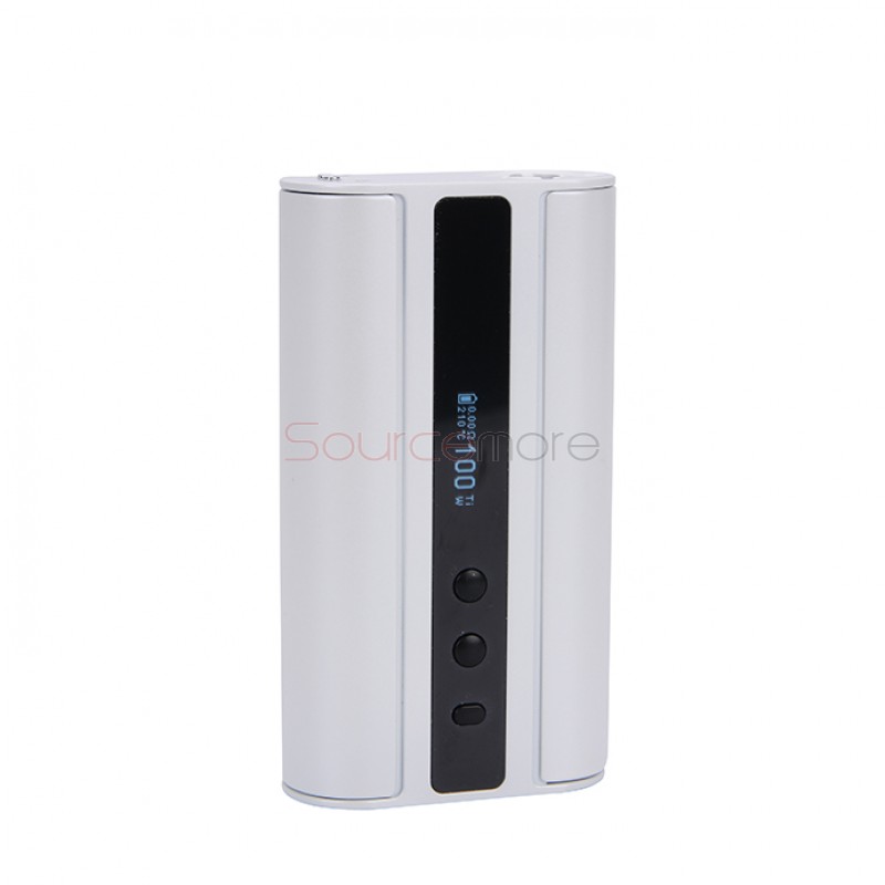 Eleaf iStick TC 100W Box Mod Powered by Dual 18650 Cells Upgradeable Firmware Switchable TC(Ni/Ti/SS/TCR)/VW/Bypass Modes-White