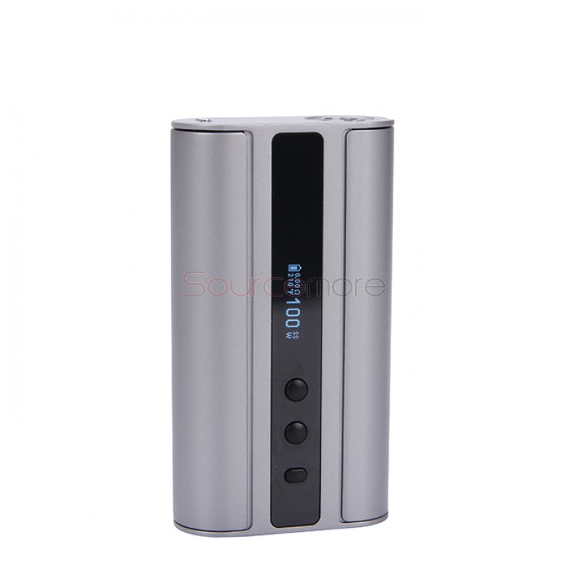 Eleaf iStick TC 100W Box Mod Powered by Dual 18650 Cells Upgradeable Firmware Switchable TC(Ni/Ti/SS/TCR)/VW/Bypass Modes-Grey