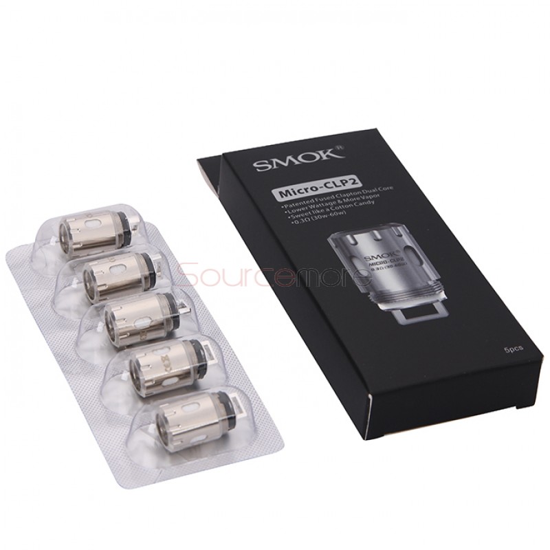 SMOK Sub-ohm Edition Replacement Coil Micro CLP2 Core for TFV4 Series Tanks Patented Clapton Dual Core 5pcs-0.3ohm