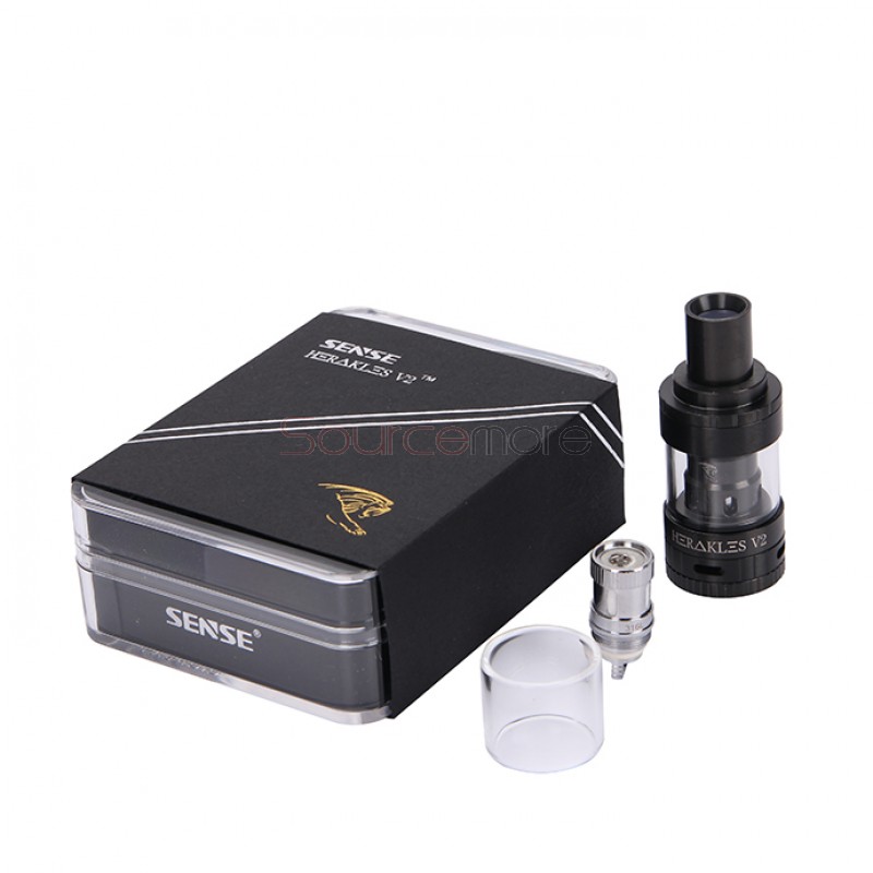  Sense Herakles V2 2.0ml Tank Top Filling Tri Parallel Coil Design 22mm Diameter Atomizer-Black