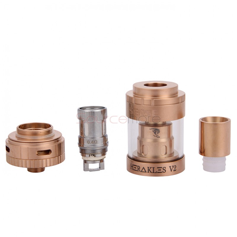  Sense Herakles V2 2.0ml Tank Top Filling Tri Parallel Coil Design 22mm Diameter Atomizer-Gold