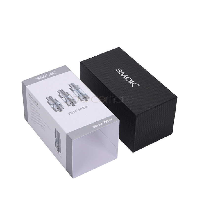 Smok Micro TFV4 Tank 22mm Diameter 2.5ml/3.5ml Liquid Capacity Shiftable with Extension Adapter Adjsuatble Airflow Control Atomizer-Silver