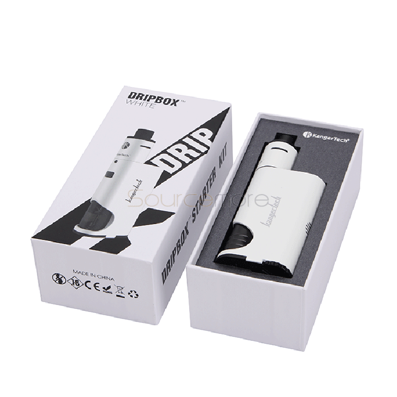 Kanger Dripbox Starter Kit 7.0ml Subdrip 60w Dripmod Powered by 18650 Cell Replaceable Dripping Coil -White