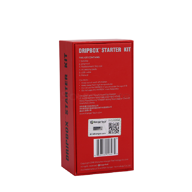 Kanger Dripbox Starter Kit 7.0ml Subdrip 60w Dripmod Powered by 18650 Cell Replaceable Dripping Coil -Red