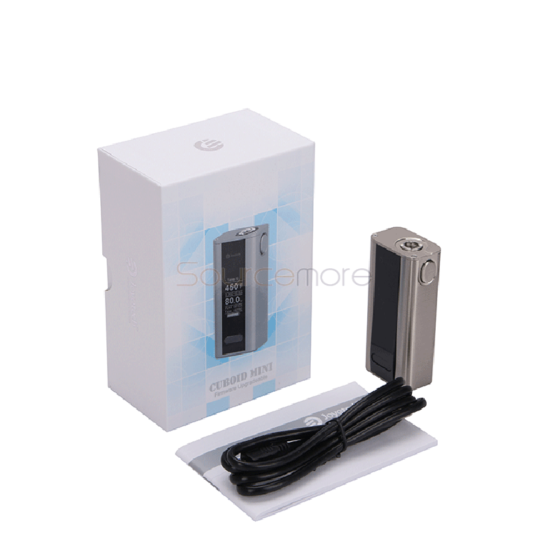 Joyetech Cuboid Mini 80W TC OLED Screen Box Mod with VW/VT/Bypass/TCR Mode and Upgradable Firmware Function-Silver
