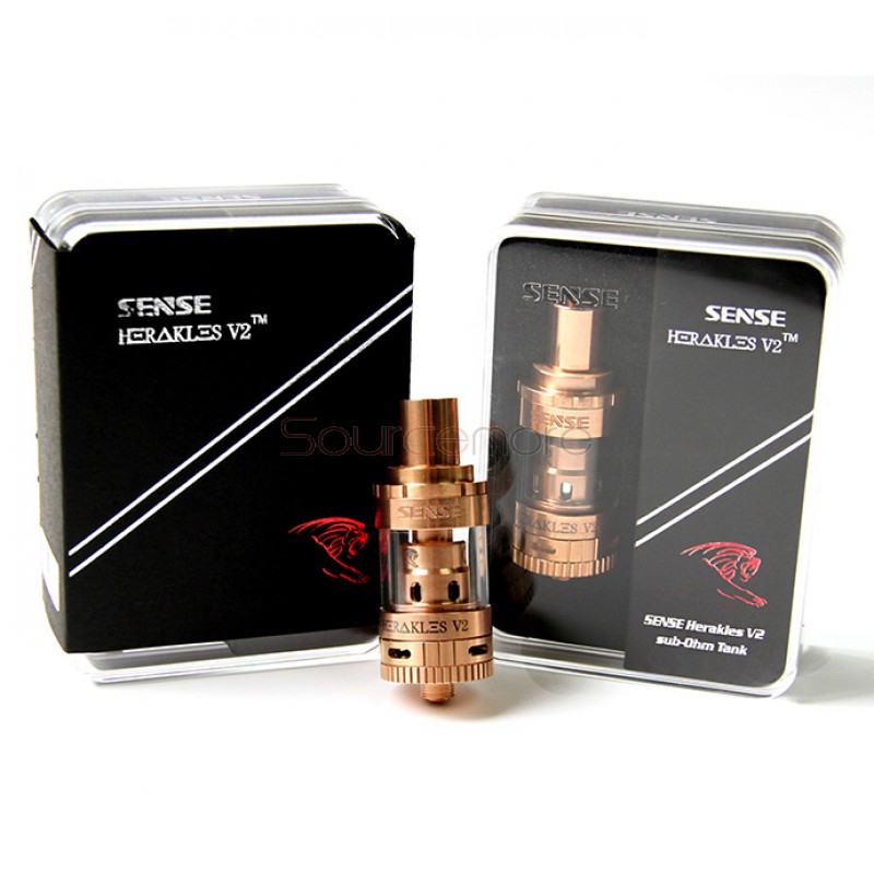  Sense Herakles V2 2.0ml Tank Top Filling Tri Parallel Coil Design 22mm Diameter Atomizer-Gold