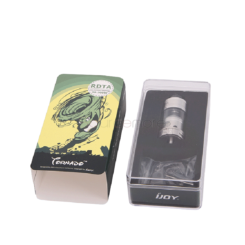 IJOY Tornado 300W Capable Two Post RDTA 5ml Tank with 17.8mm Two Post Build Deck-Silver