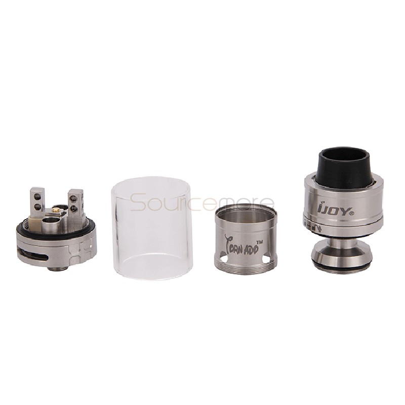 IJOY Tornado 300W Capable Two Post RDTA 5ml Tank with 17.8mm Two Post Build Deck-Silver