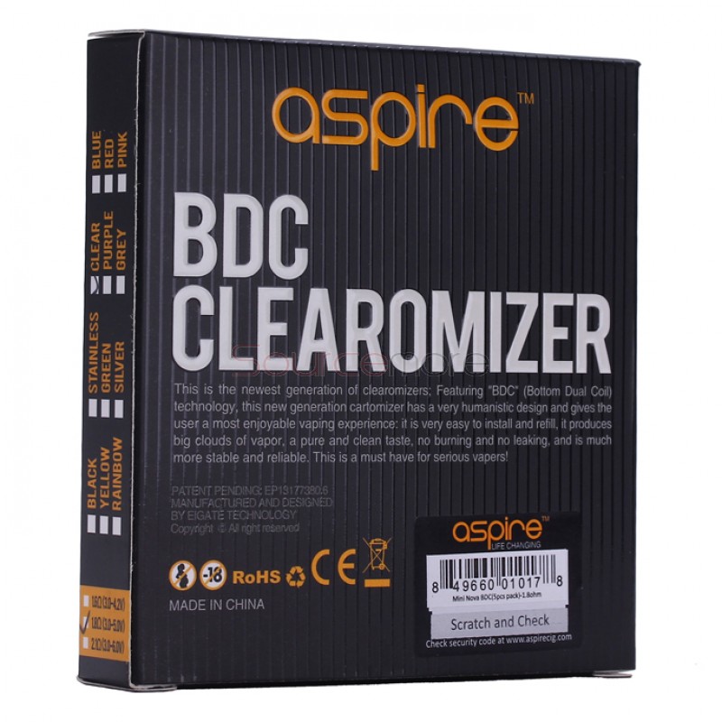 Aspire Mini Vivi Nova-S BVC Clearomizer 5pcs - Pink