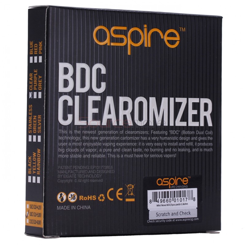 Aspire Mini Vivi Nova BVC Clearomizer - Clear
