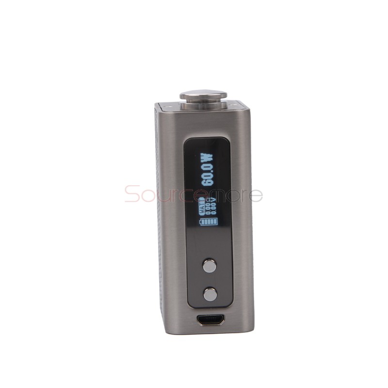 Digiflavor DF 60W OLED Screen 1700mah Capcity Mod Support Ni/Ti/SS/TCR/Watt Mode-Brushed silver