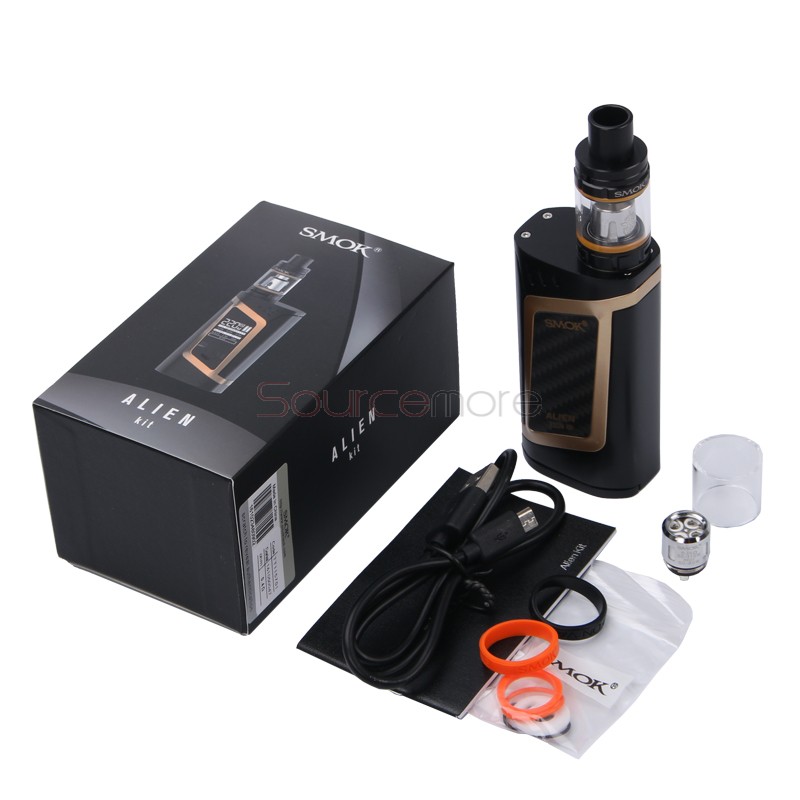 Smok RHA220 220W Kit 3.0ml Liquid TFV8 Baby Tank with RHA220 Mod Powered by Dual 18650 Cells - Black&Gold