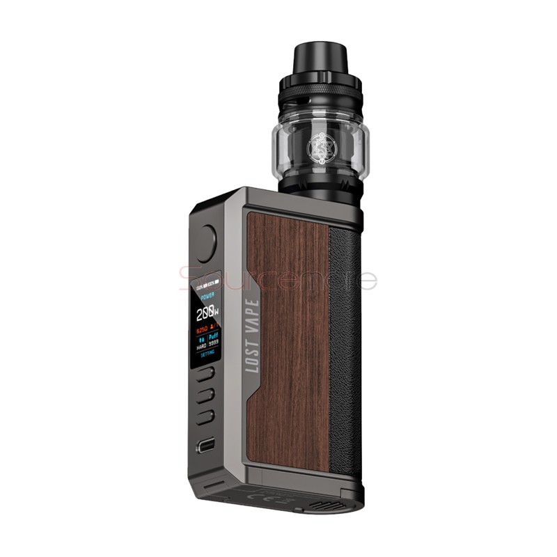 Lost Vape Centaurus Q200 Kit with Centaurus Sub Ohm Tank Gunmetal Walnut Wood