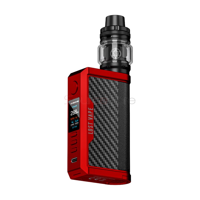 Lost Vape Centaurus Q200 Kit with Centaurus Sub Ohm Tank Matt Red Carbon Fiber