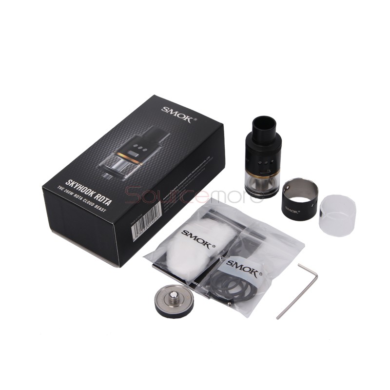 Smok Skyhook RDTA Side-filling Tank Support Single or Dual Coil Deck with 5ml Capacity and 24.5mm Diameter- Black