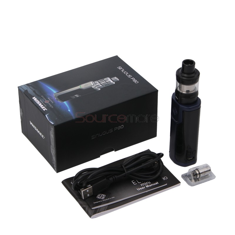 Wismec SINUOUS P80 Kit with Elabo Mini Tank 2ml - Blue
