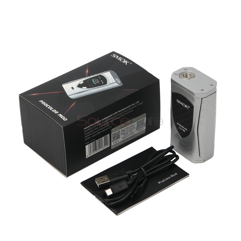 Smok ProColor 225W TC/VW Mod Powered by Dual 18650 Cells-Silver