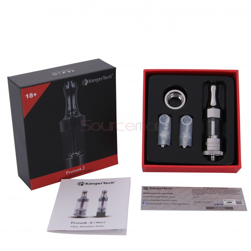 Kanger Protank 2 Clearomizer Kit 2.5ml with Replaceable Coils-Clear