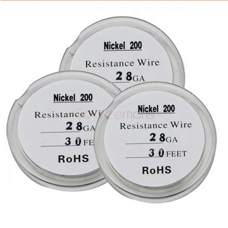 Pure Nickel Ni200 Resistance Wire for Rebuildable Atomizers 28GA 30 Feet for Temperature Control Device