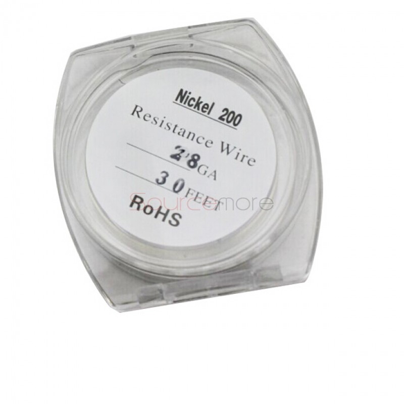 Pure Nickel Ni200 Resistance Wire for Rebuildable Atomizers 28GA 30 Feet for Temperature Control Device