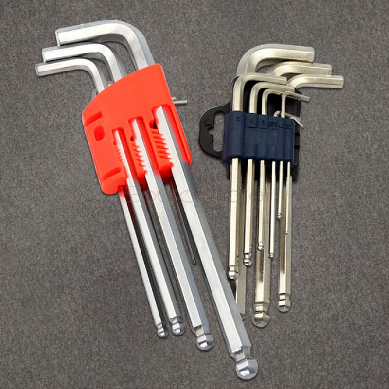 Multi-function Upgraded 21cm Allen Key 1.5mm-10mm  Diameters Tools (9pcs)