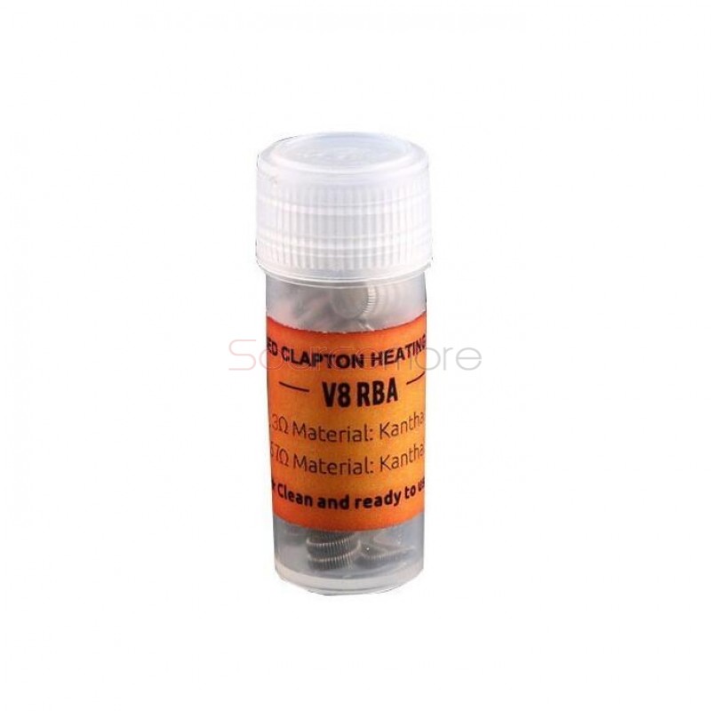 Smok V8 RBA 8 Core Fused Clapton Heating Replacement Coil for TFV8 Cloud Beast Tank 10pcs- 0.3ohm