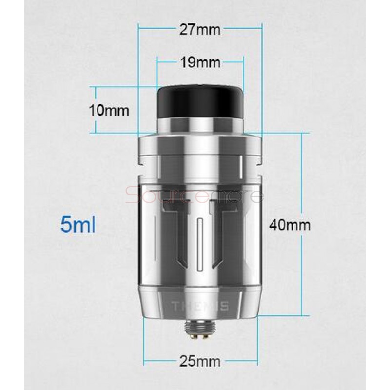 Digiflavor Themis RTA with 5ml Capacity Support Single&Dual Coil Build-Black