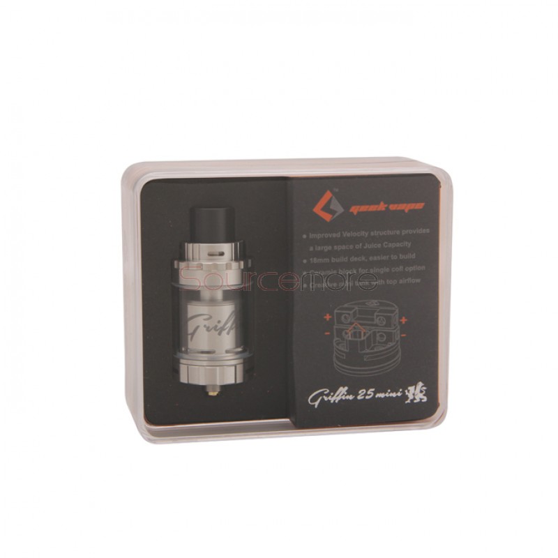 Geek Vape Griffin 25 Mini 3.0ml Top Airflow System Tank with 18mm Deck- Stainless Steel