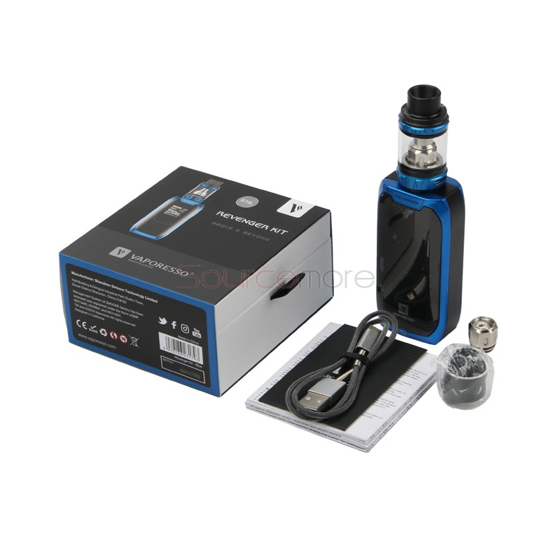 Vaporesso Revenger Kit 5ml NRG Slide-n-Fill Tank with Revenger 220W TC/VW Mod-Blue