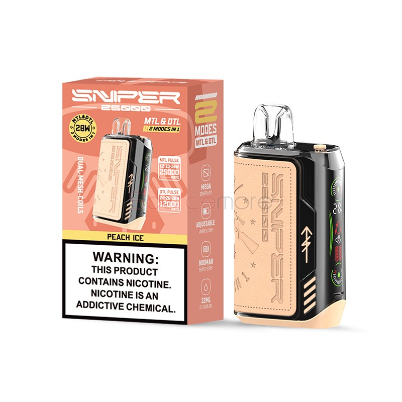 Vapmod Sniper 25000 Disposable Vape Kit Peach Ice