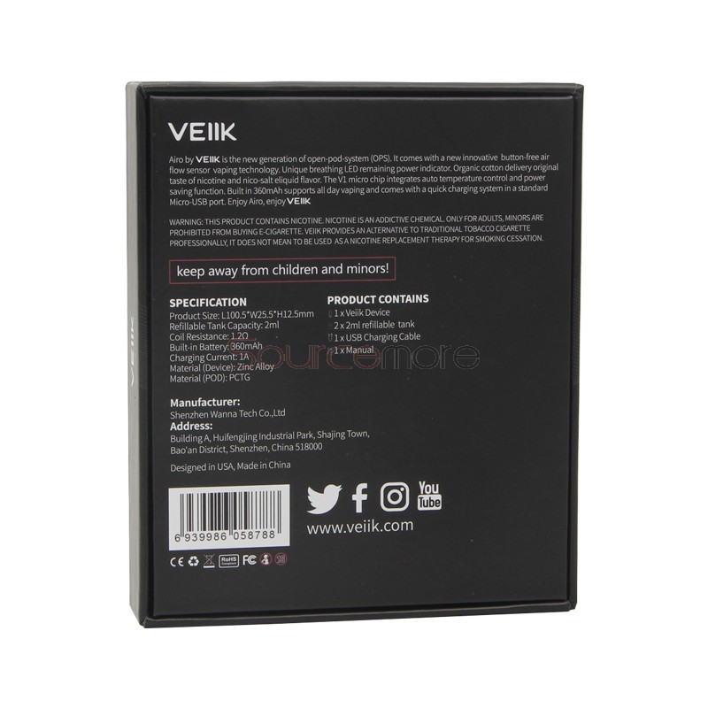 VEIIK Airo Pod Kit Standard Version Black