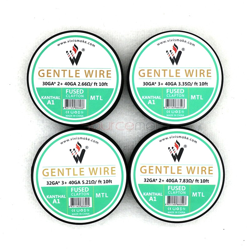 Vivismoke Gentle MTL Wire Kanthal A1 32GA* 2+ 40GA 7.83Ω/ft 10ft