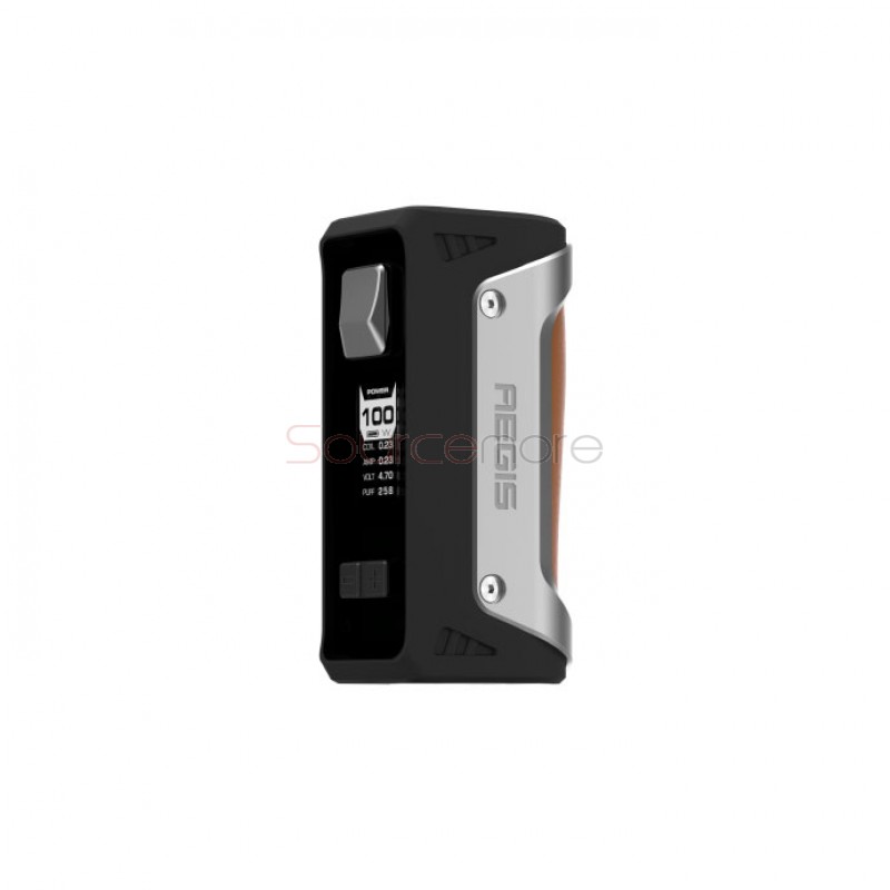 Geek Vape Aegis 100W Mod Supports 18650 or 26650 Cell (with 26650 Cell version)-Silver&Brwon