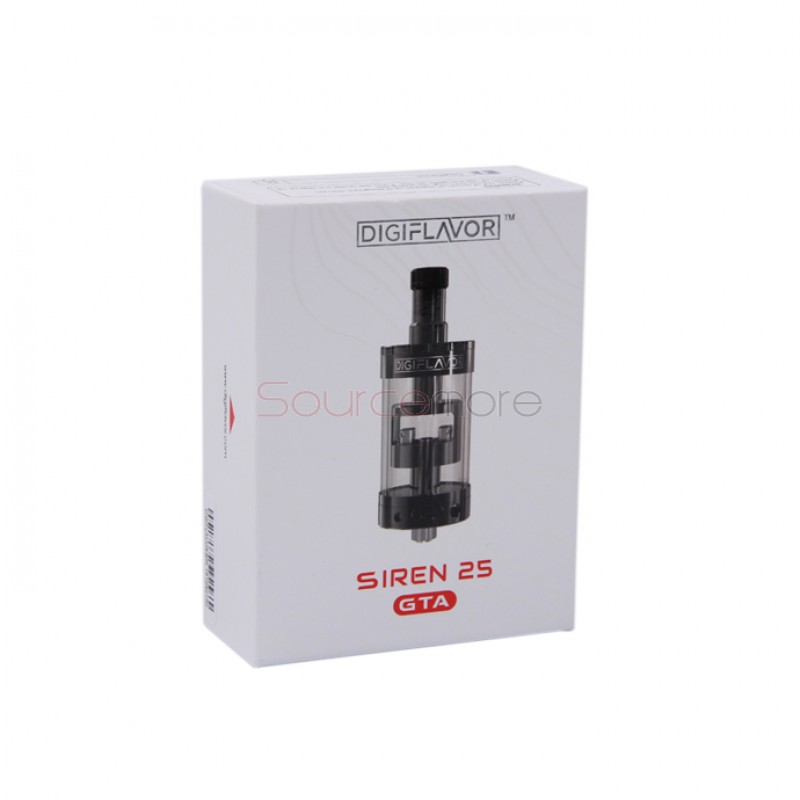 Digiflavor Siren GTA 5ml Liquild Capacity Mouth to Lung Genisis Tank Atomizer 25mm Diameter Version- Silver
