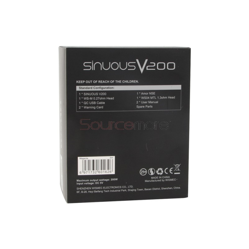 Wismec SINUOUS V200 Kit - Magenta