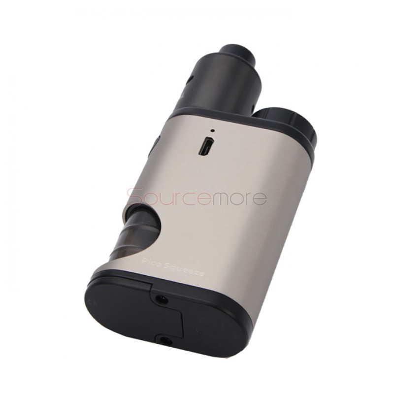 Eleaf Pico Squeeze Mod with Coral RDA Kit Replaceable 18650 Battery and 6.5ml Liquid Capacity- Silver
