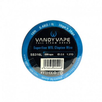 Vandy Vape SS316L Superfine MTL Fused Clapton Wire 30ga+38ga