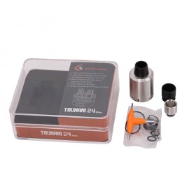 Geek Vape Tsunami 24 RDA Atomizer Velocity Style Deck Adjustable Airflow Control 24mm Diameter Rebuildable Dripping Atomizer- Stainless Steel