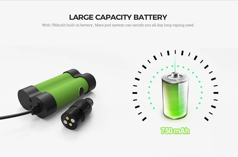 Mars Pod System Vape Kit Battery