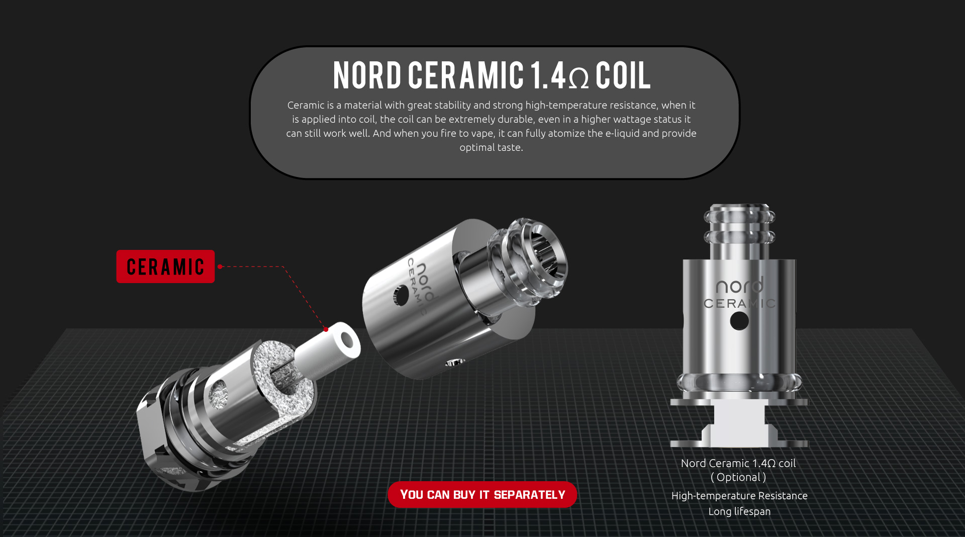 SMOK Nord Ceramic Coil Features 1